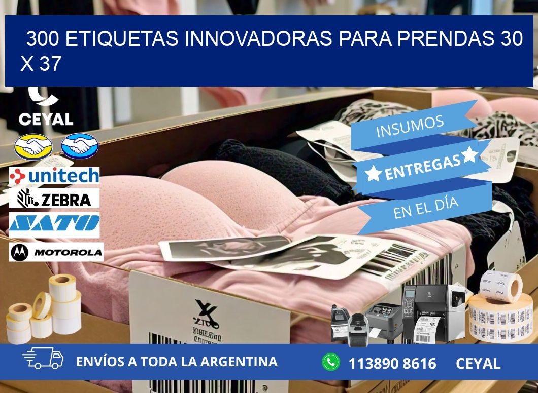 300 ETIQUETAS INNOVADORAS PARA PRENDAS 30 x 37