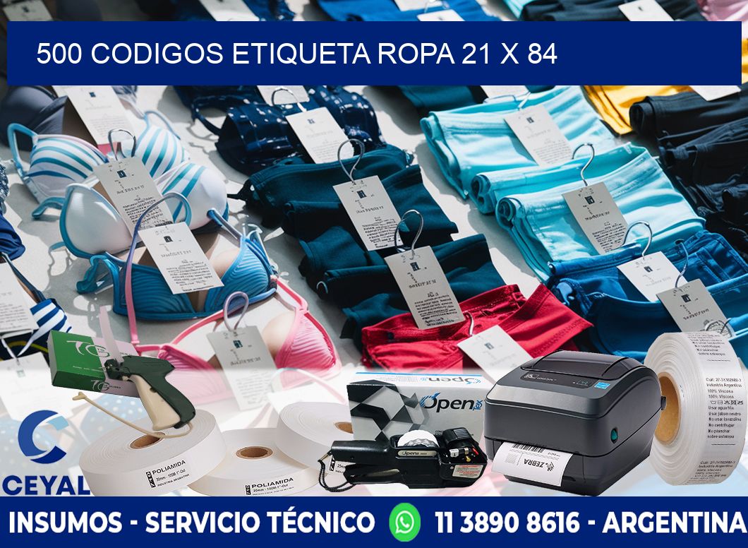 500 CODIGOS ETIQUETA ROPA 21 x 84