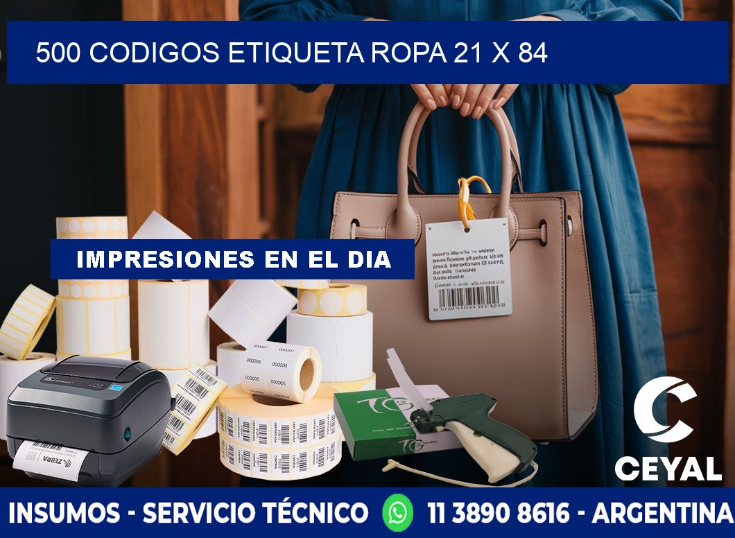 500 CODIGOS ETIQUETA ROPA 21 x 84