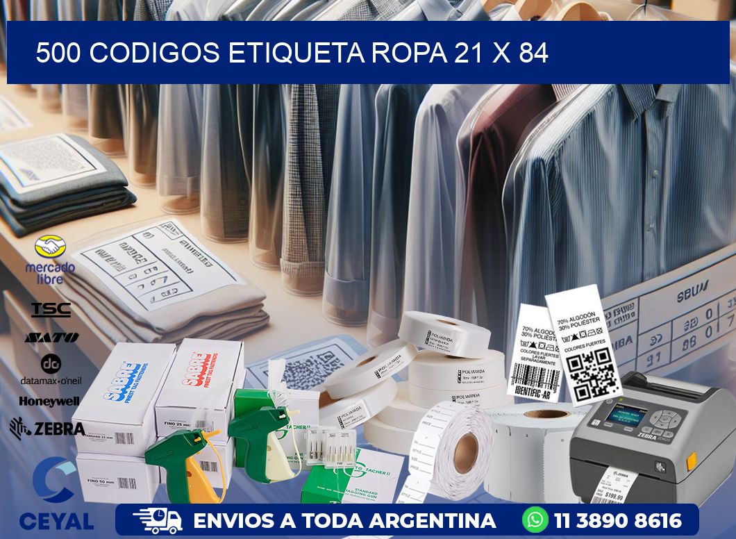 500 CODIGOS ETIQUETA ROPA 21 x 84