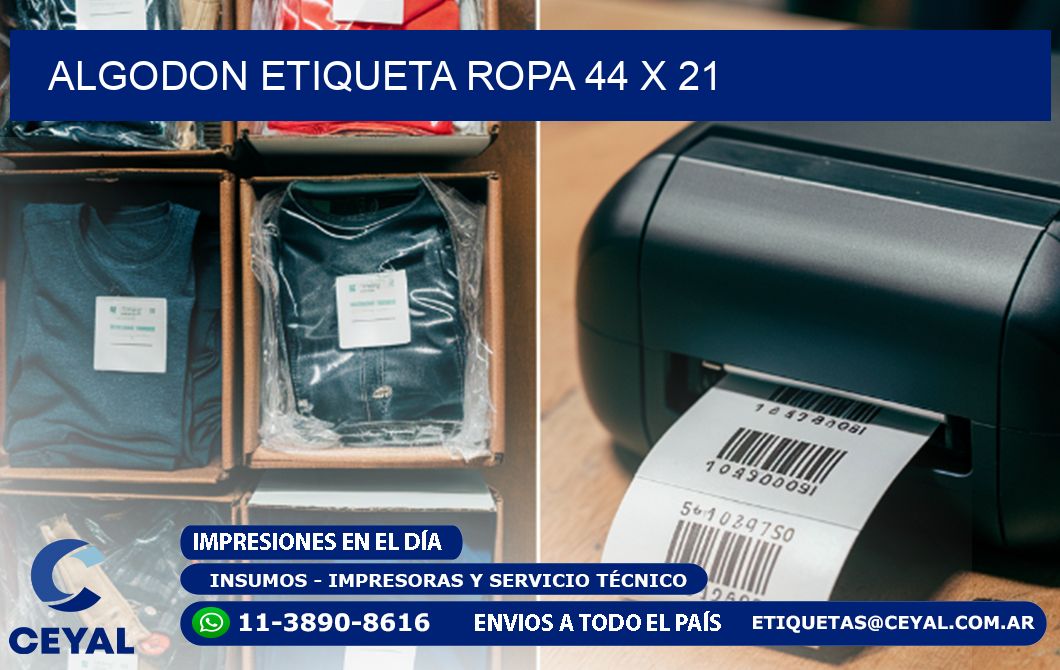 ALGODON ETIQUETA ROPA 44 x 21