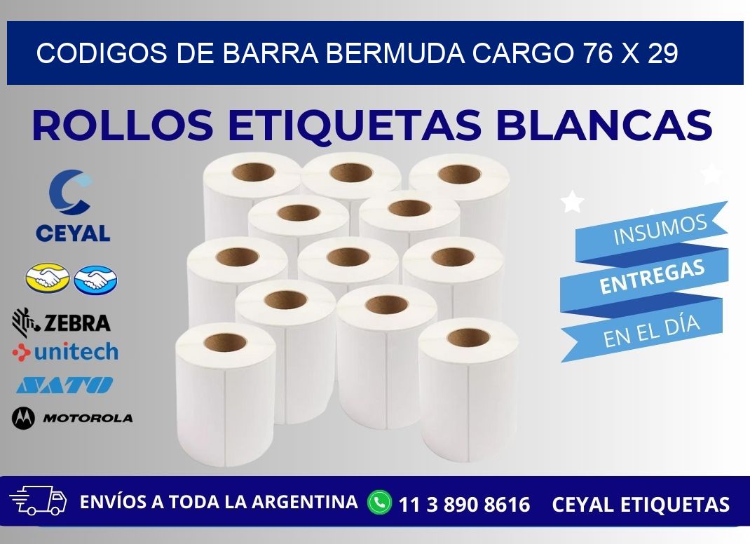 CODIGOS DE BARRA BERMUDA CARGO 76 x 29