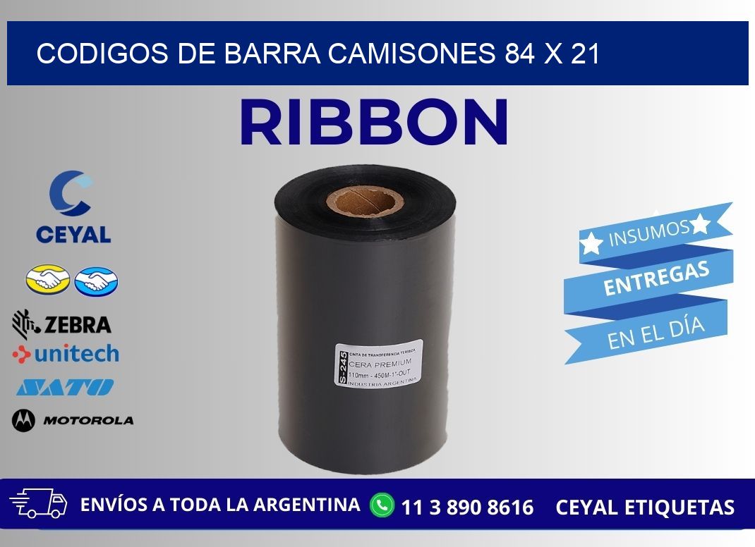 CODIGOS DE BARRA CAMISONES 84 x 21