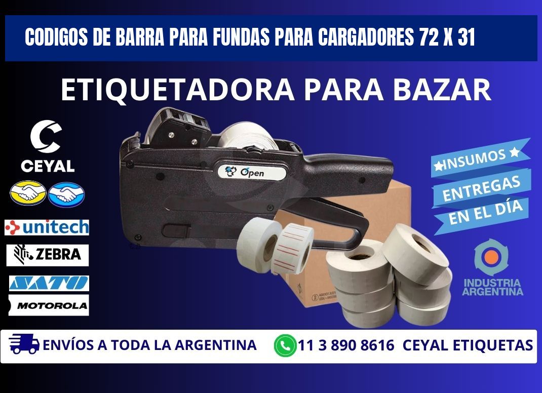 CODIGOS DE BARRA PARA FUNDAS PARA CARGADORES 72 x 31