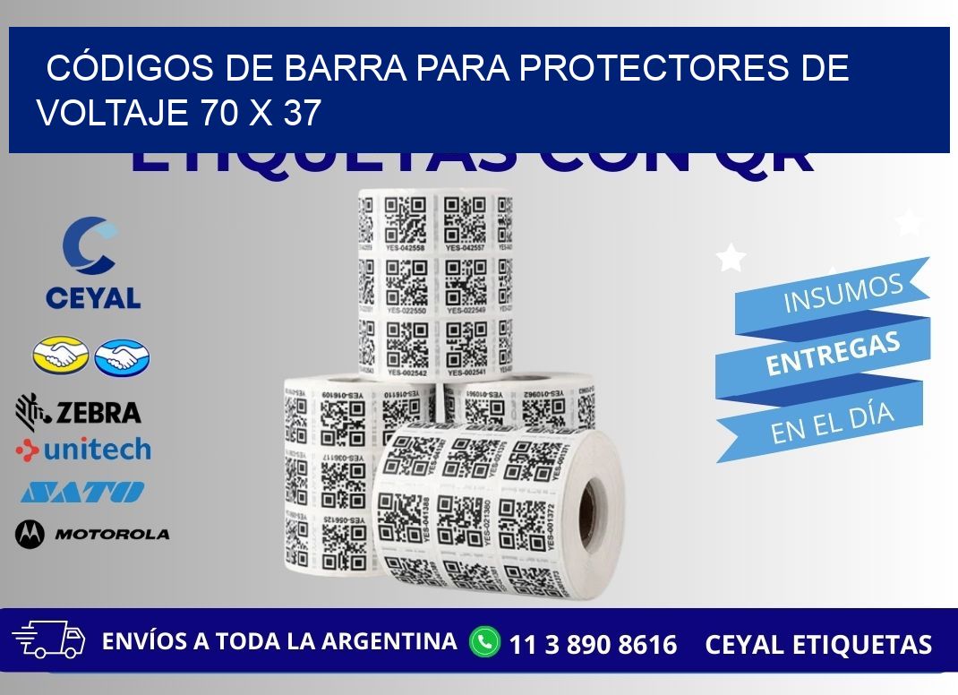 CÓDIGOS DE BARRA PARA PROTECTORES DE VOLTAJE 70 x 37