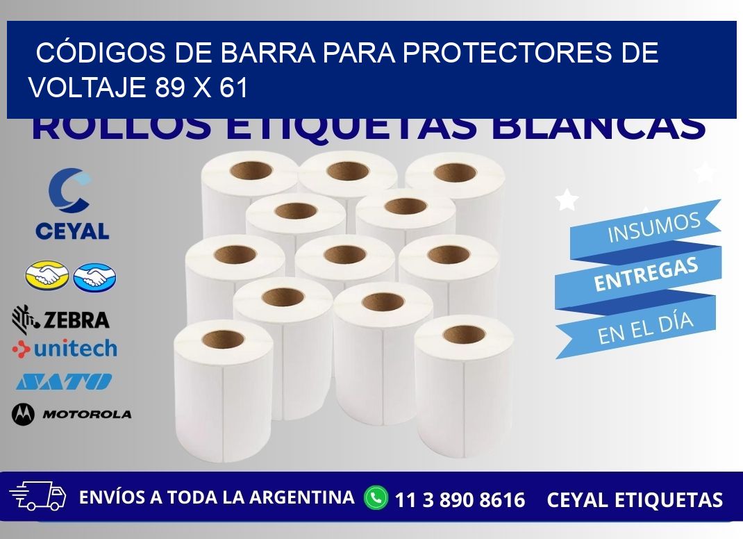 CÓDIGOS DE BARRA PARA PROTECTORES DE VOLTAJE 89 x 61