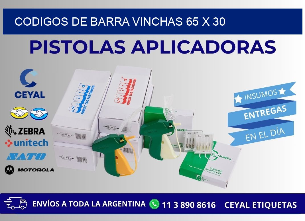 CODIGOS DE BARRA VINCHAS 65 x 30