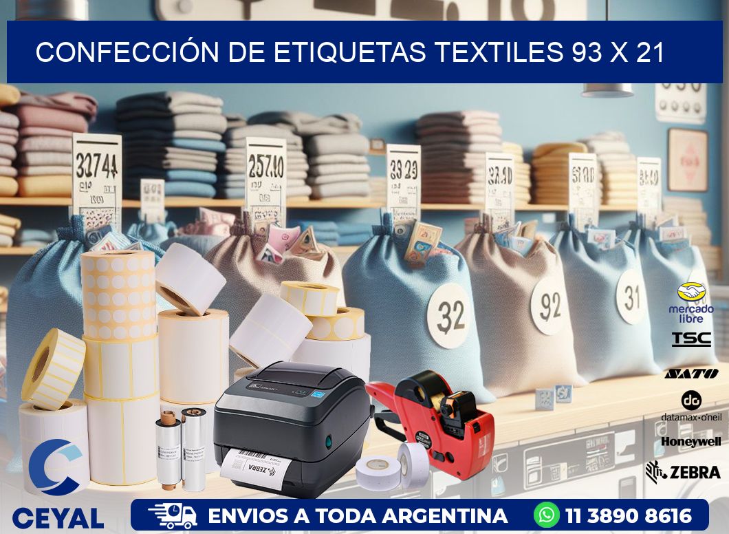 CONFECCIÓN DE ETIQUETAS TEXTILES 93 x 21