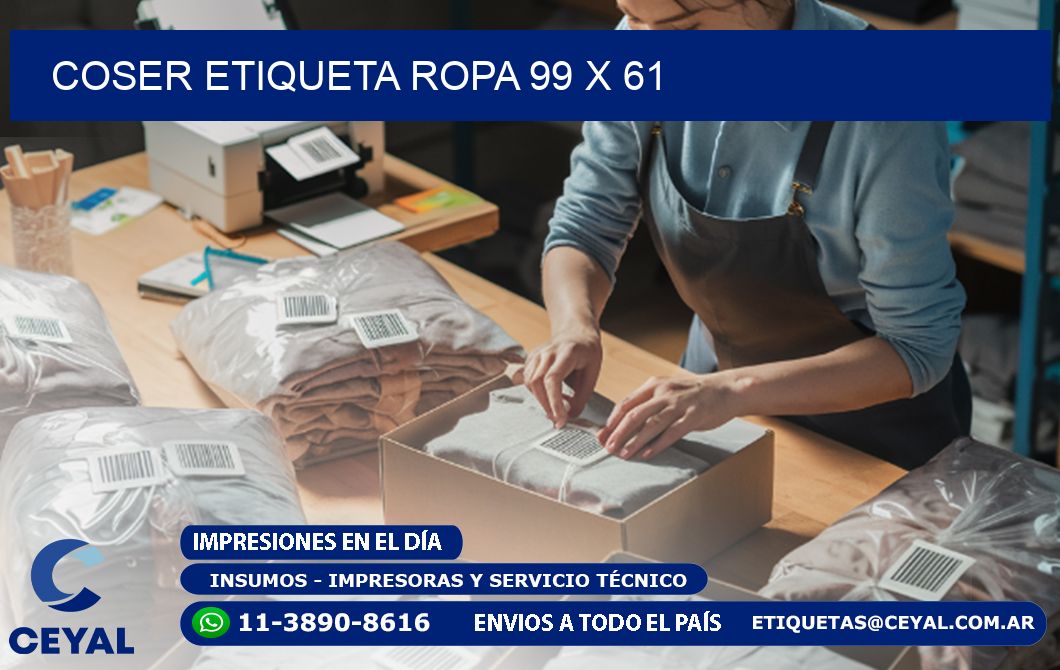 COSER ETIQUETA ROPA 99 x 61