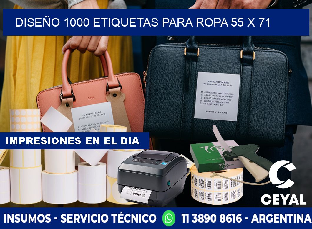 DISEÑO 1000 ETIQUETAS PARA ROPA 55 x 71