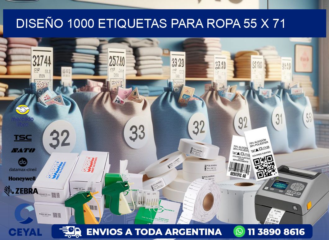 DISEÑO 1000 ETIQUETAS PARA ROPA 55 x 71