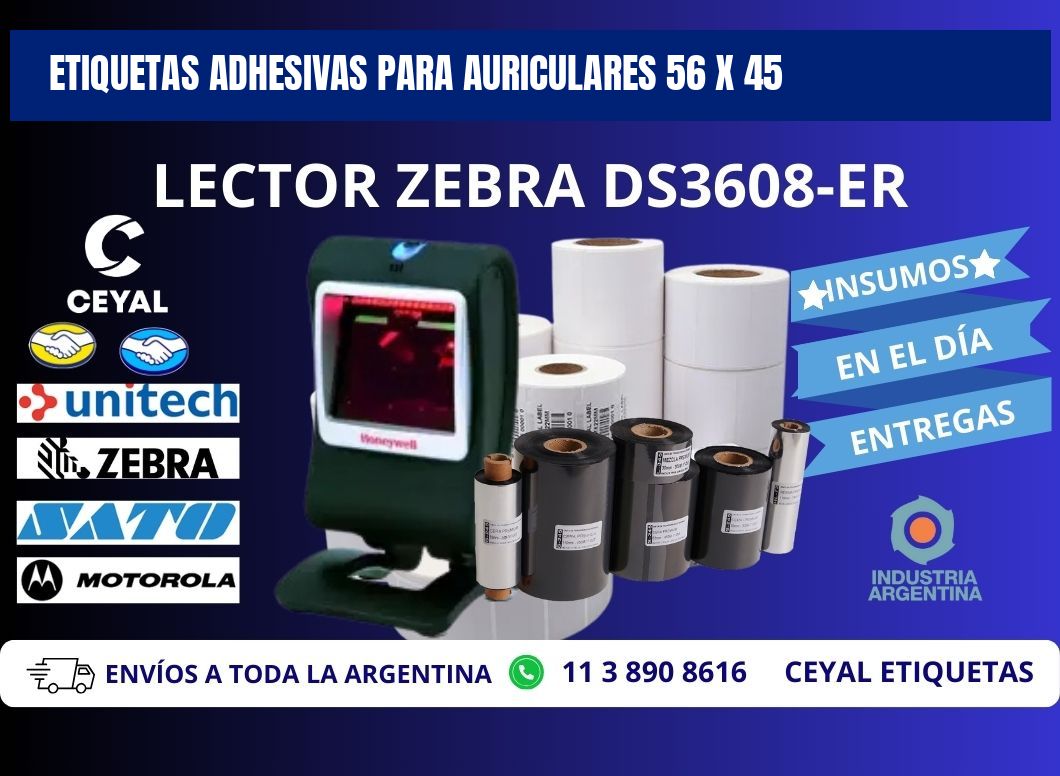 ETIQUETAS ADHESIVAS PARA AURICULARES 56 x 45