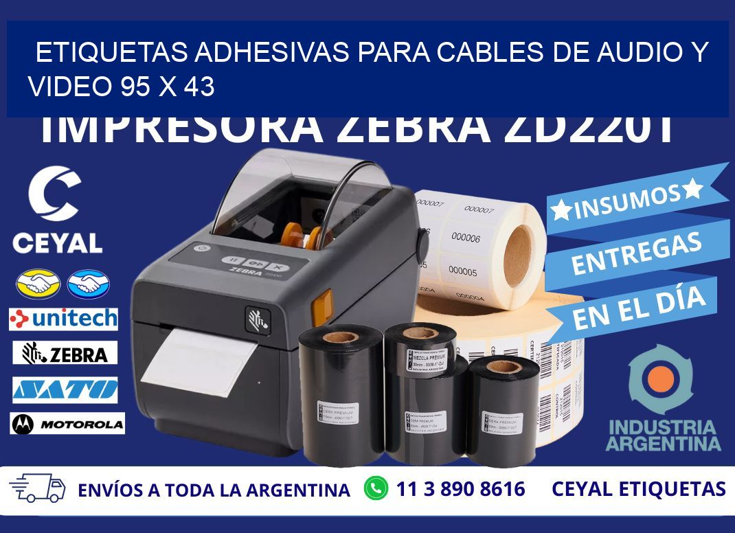 ETIQUETAS ADHESIVAS PARA CABLES DE AUDIO Y VIDEO 95 x 43