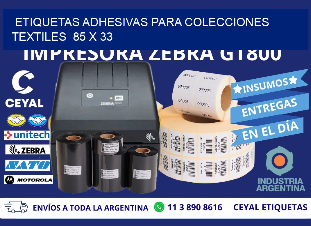 ETIQUETAS ADHESIVAS PARA COLECCIONES TEXTILES  85 x 33