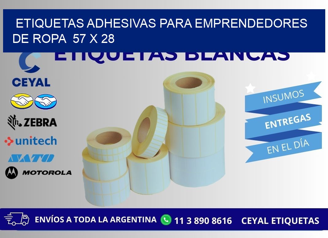 ETIQUETAS ADHESIVAS PARA EMPRENDEDORES DE ROPA  57 x 28