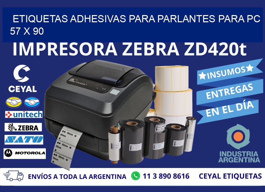 ETIQUETAS ADHESIVAS PARA PARLANTES PARA PC 57 x 90