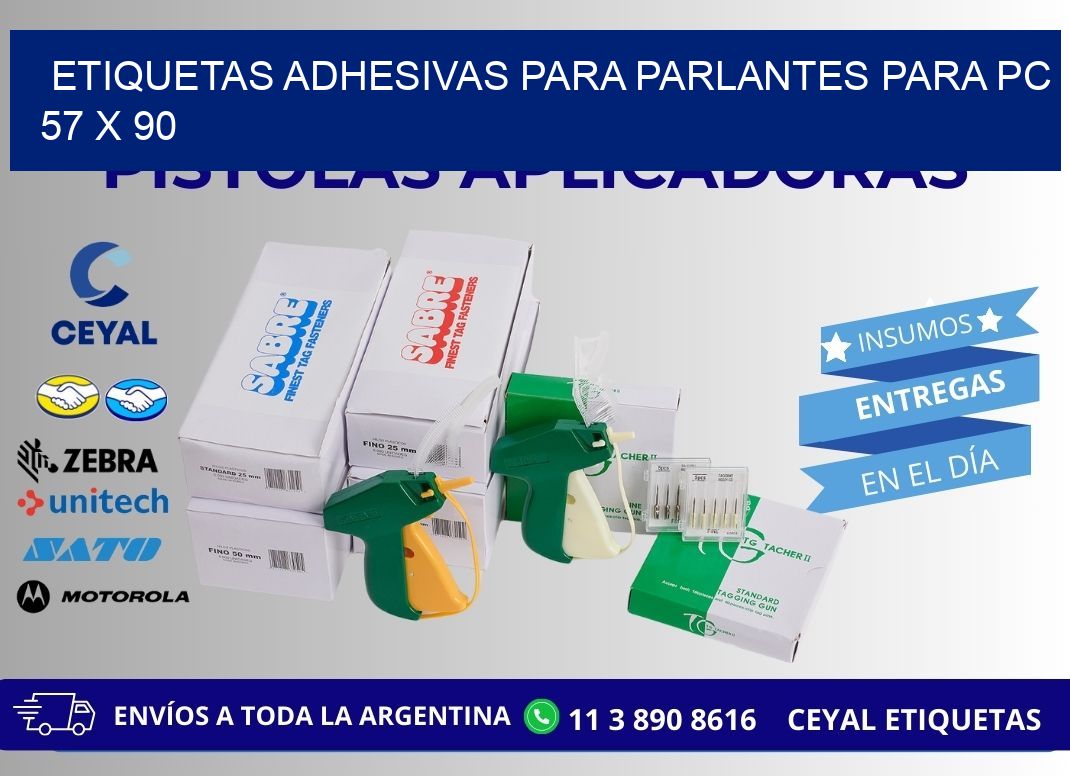 ETIQUETAS ADHESIVAS PARA PARLANTES PARA PC 57 x 90