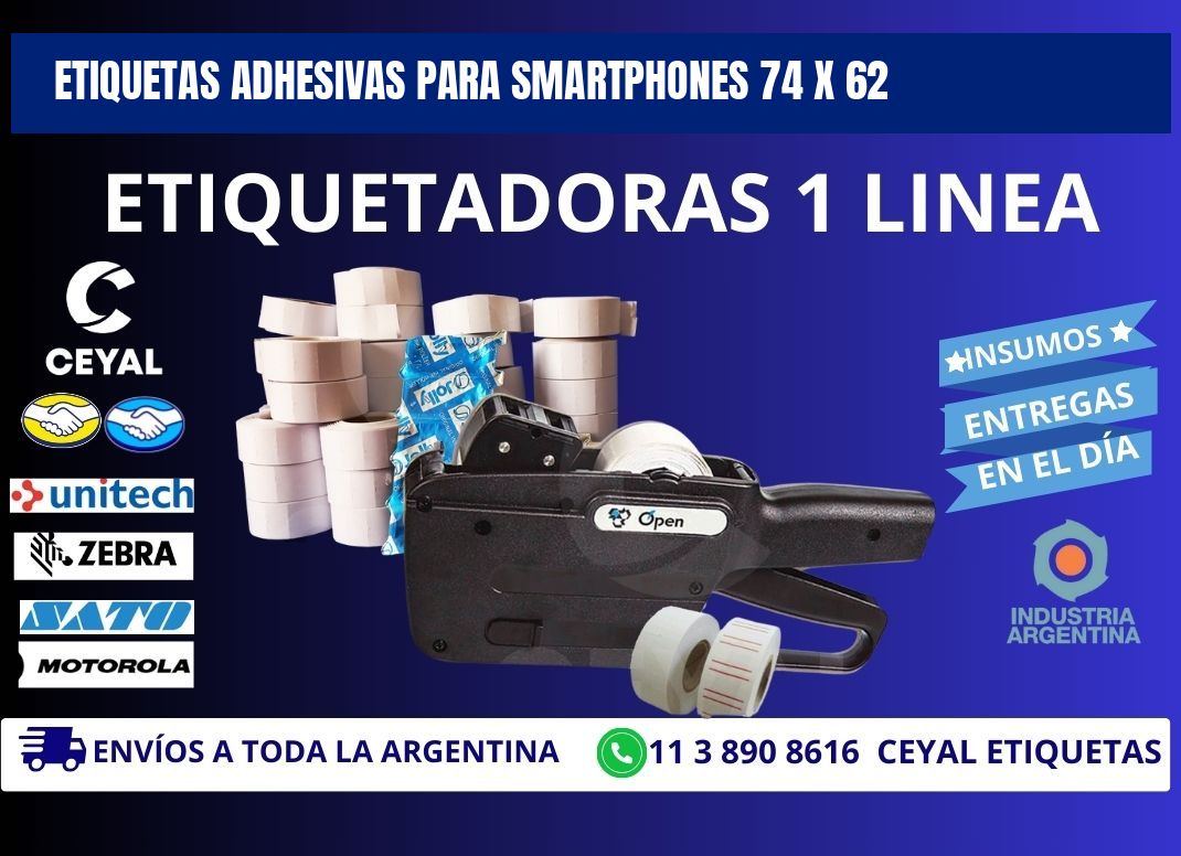 ETIQUETAS ADHESIVAS PARA SMARTPHONES 74 x 62