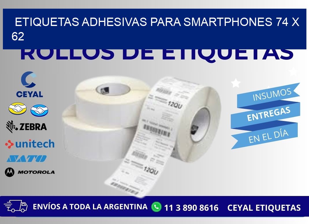 ETIQUETAS ADHESIVAS PARA SMARTPHONES 74 x 62