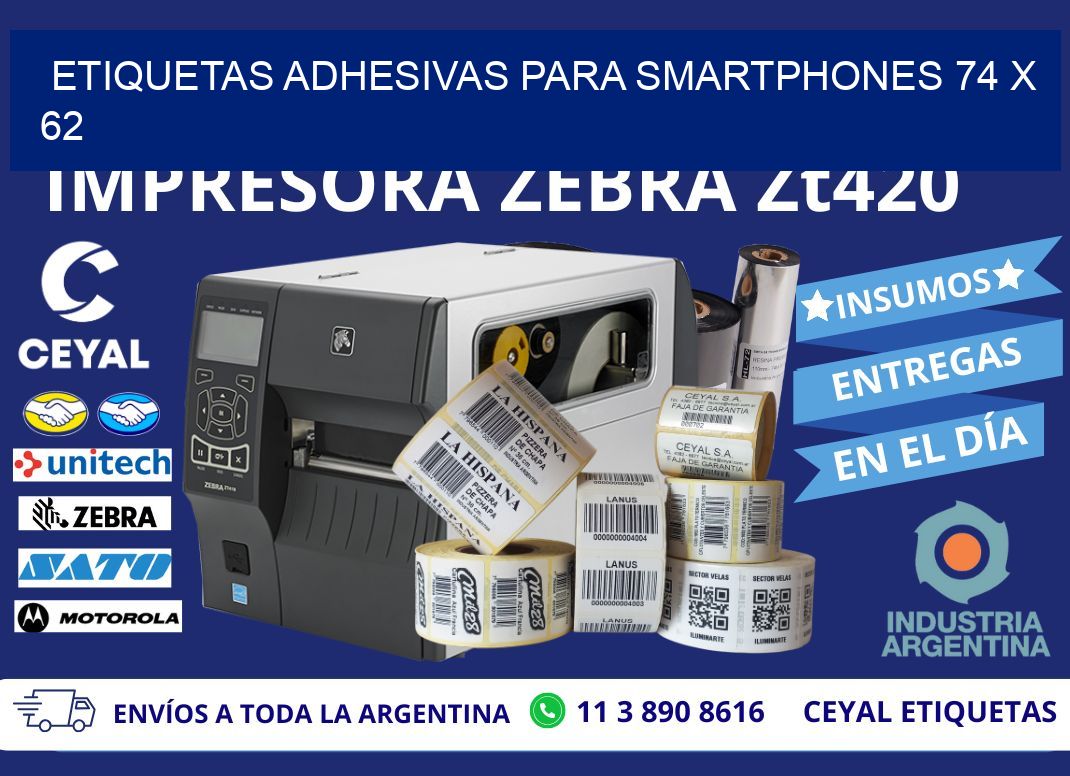 ETIQUETAS ADHESIVAS PARA SMARTPHONES 74 x 62