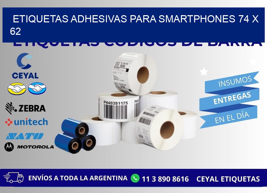 ETIQUETAS ADHESIVAS PARA SMARTPHONES 74 x 62