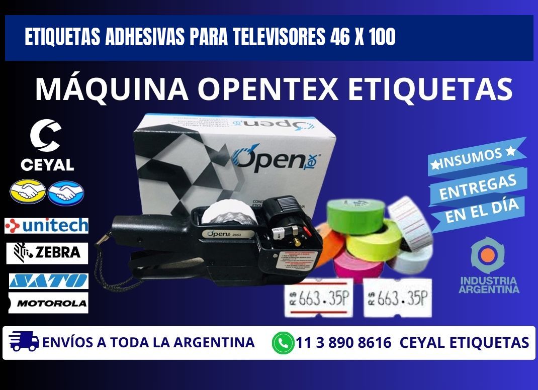 ETIQUETAS ADHESIVAS PARA TELEVISORES 46 x 100