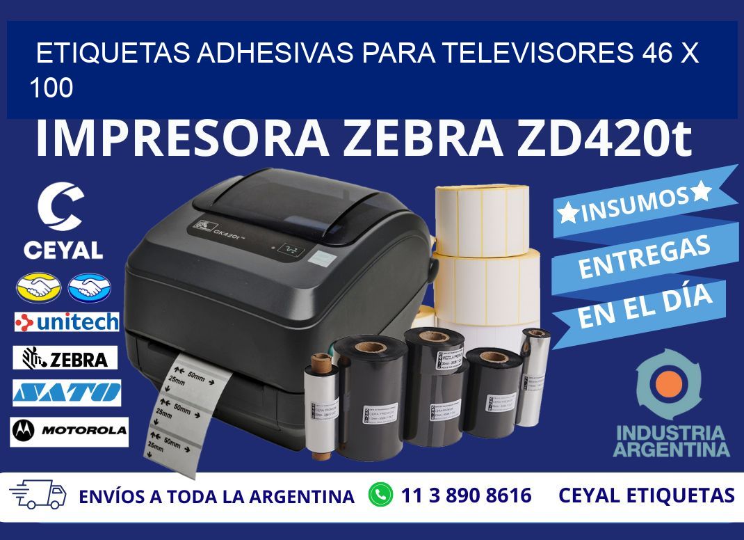 ETIQUETAS ADHESIVAS PARA TELEVISORES 46 x 100