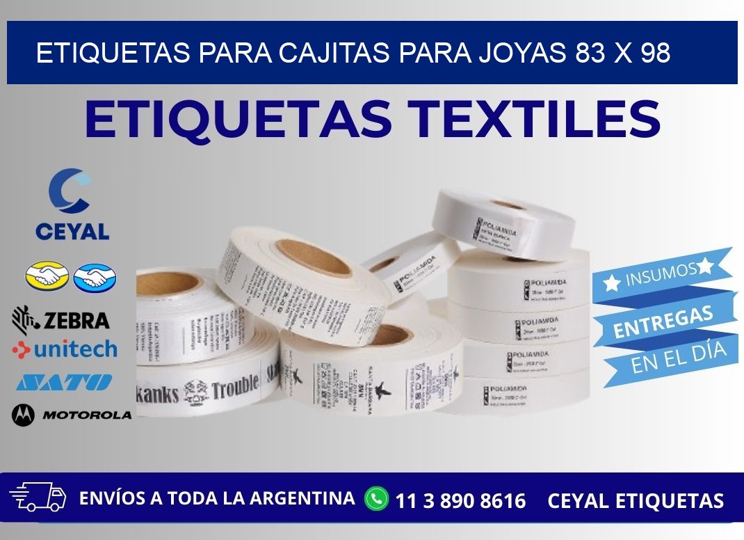 ETIQUETAS PARA CAJITAS PARA JOYAS 83 x 98