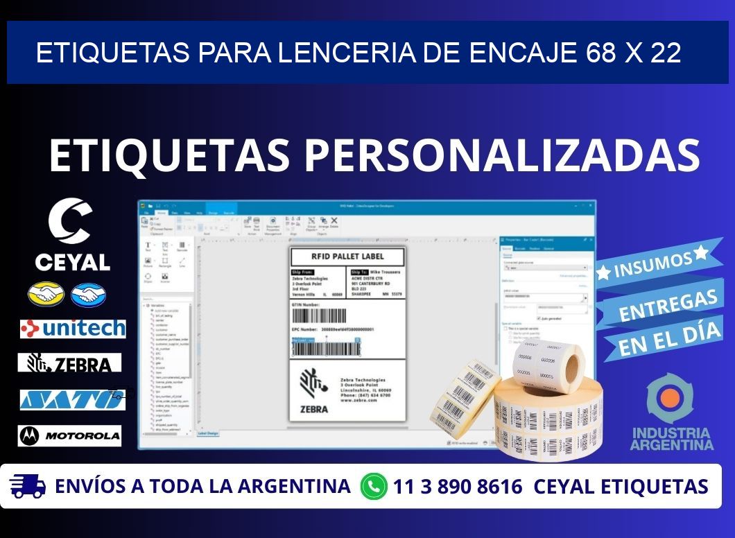 ETIQUETAS PARA LENCERIA DE ENCAJE 68 x 22