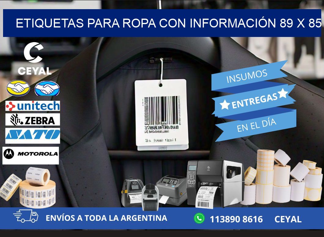 ETIQUETAS PARA ROPA CON INFORMACIÓN 89 x 85