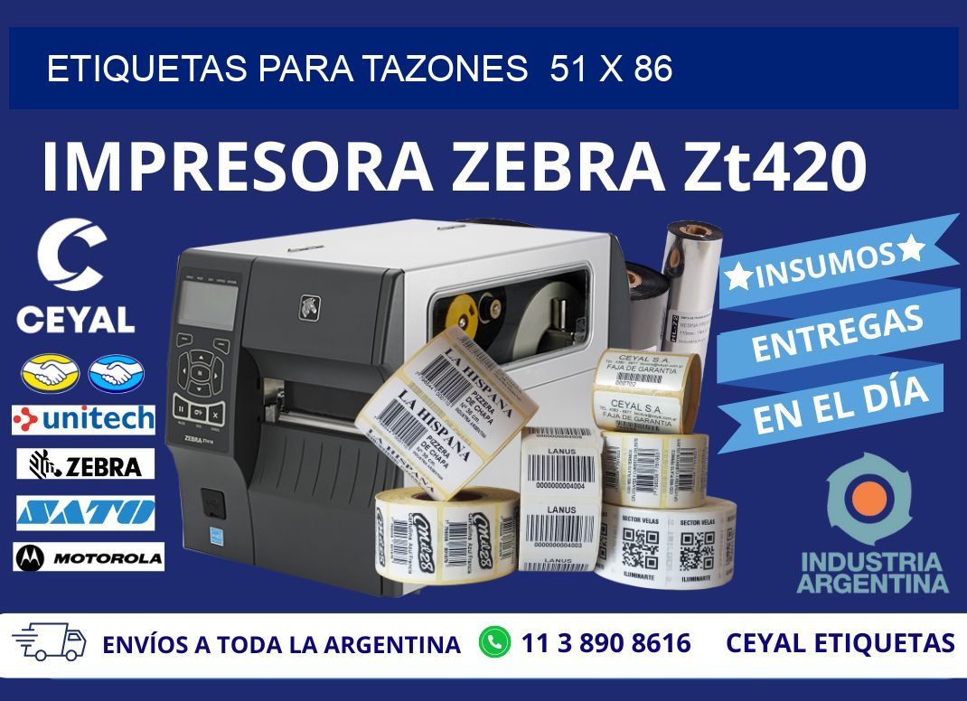 ETIQUETAS PARA TAZONES  51 x 86