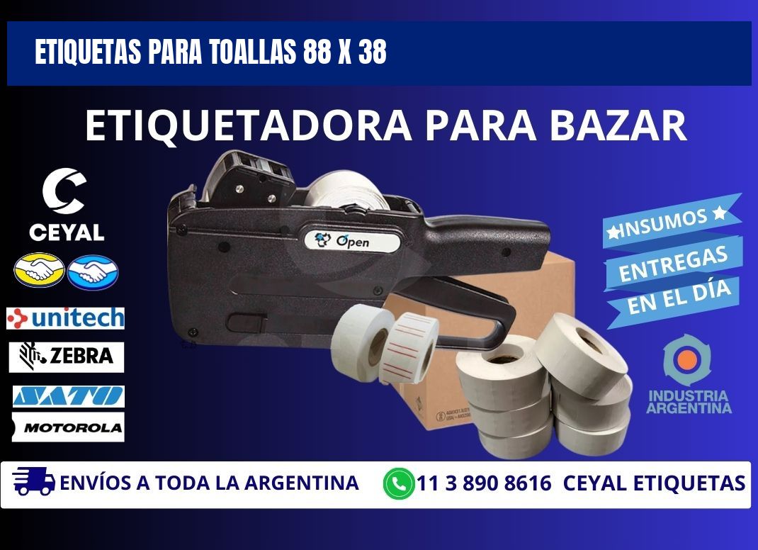 ETIQUETAS PARA TOALLAS 88 x 38