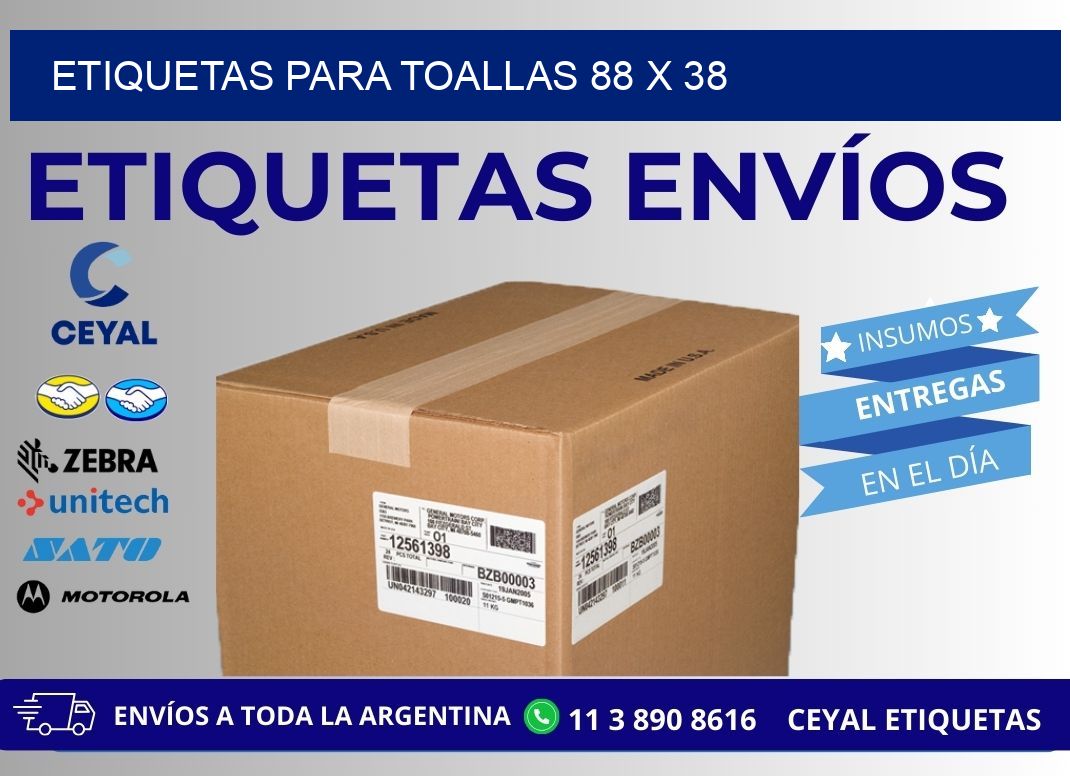 ETIQUETAS PARA TOALLAS 88 x 38