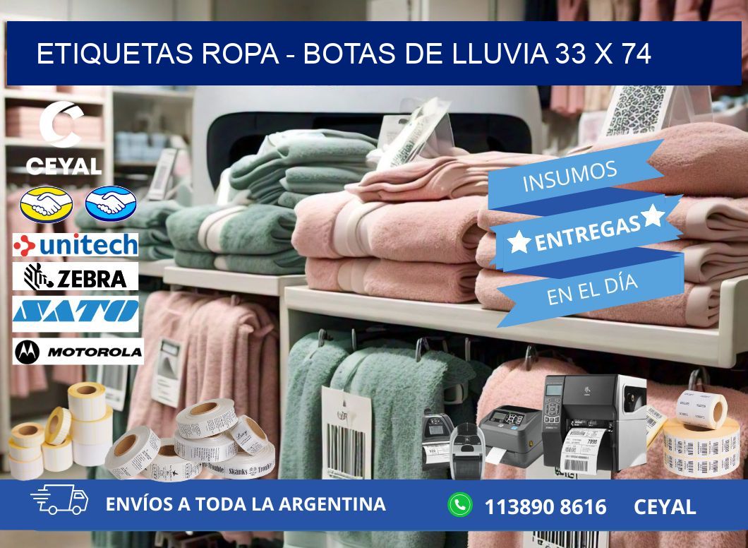 ETIQUETAS ROPA – BOTAS DE LLUVIA 33 x 74