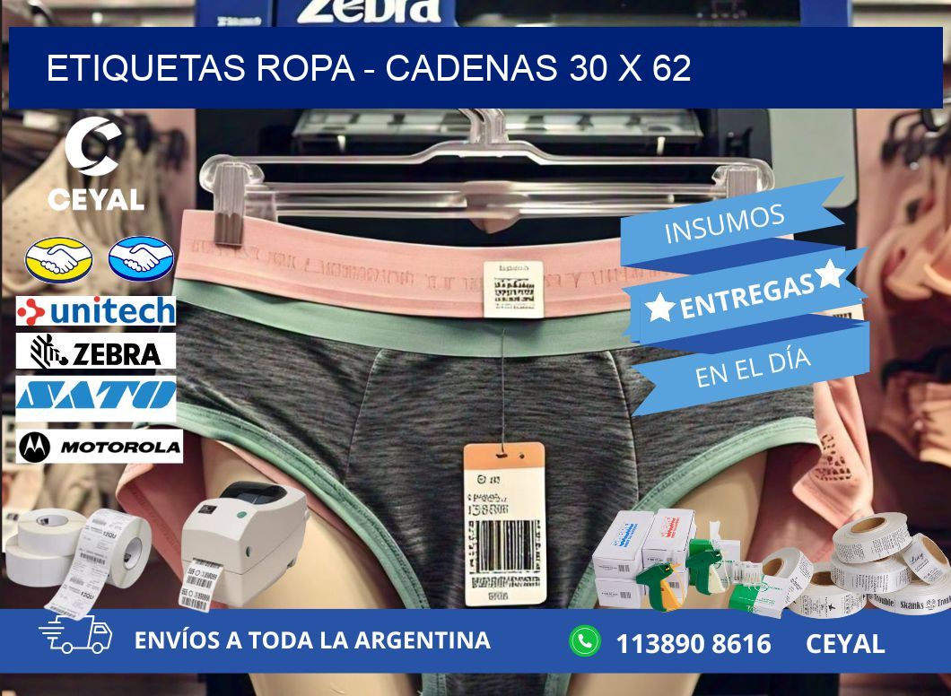 ETIQUETAS ROPA – CADENAS 30 x 62