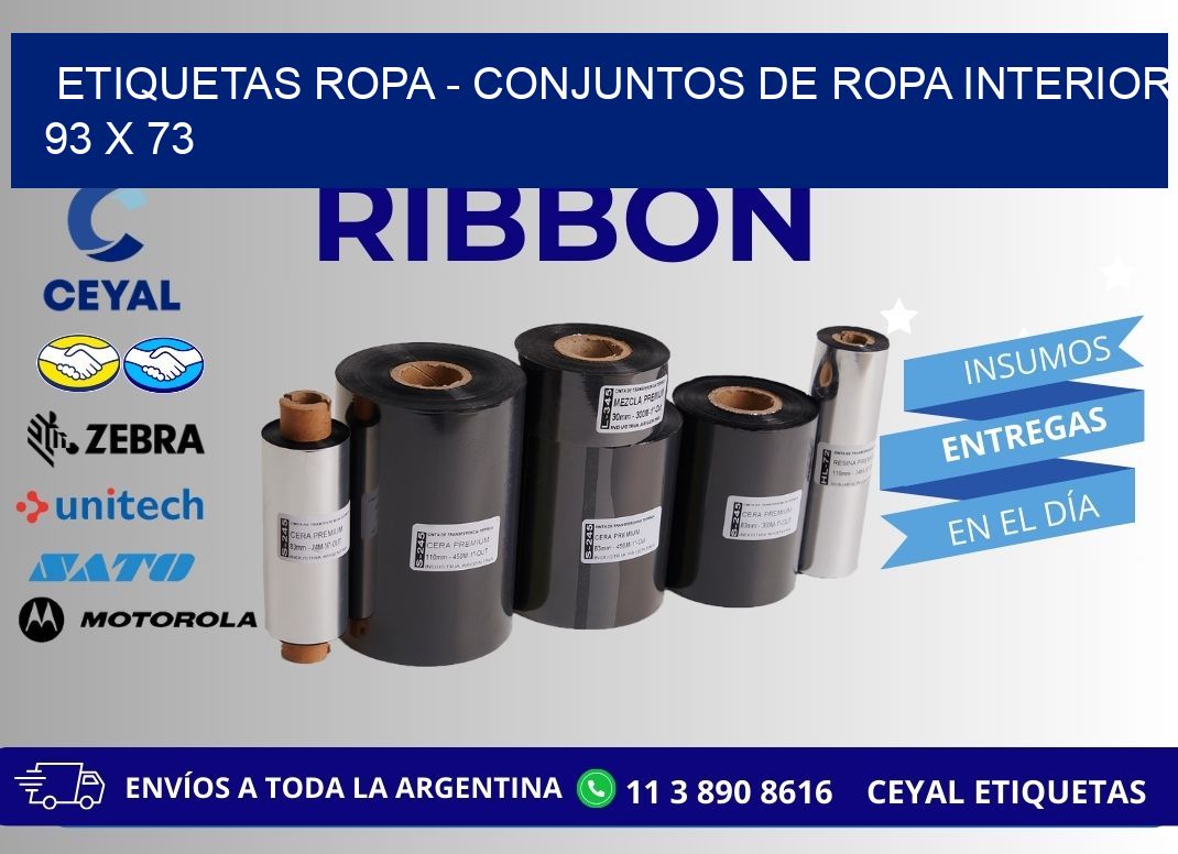 ETIQUETAS ROPA – CONJUNTOS DE ROPA INTERIOR 93 x 73