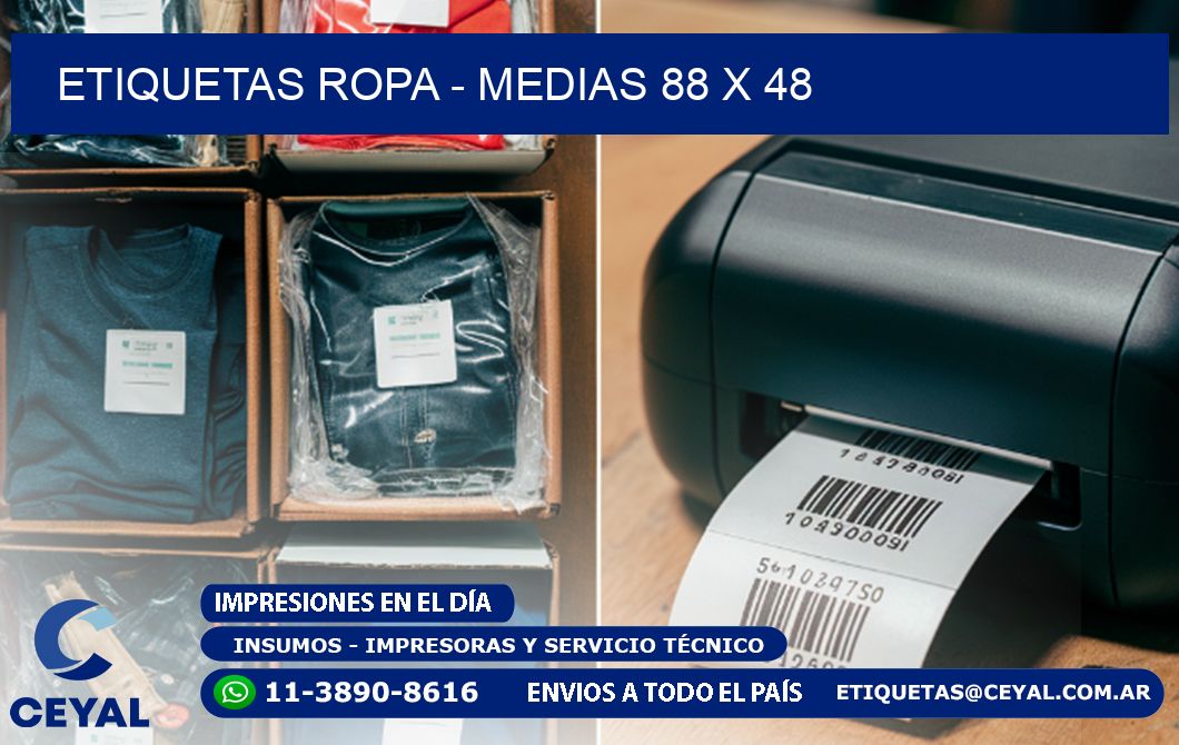 ETIQUETAS ROPA - MEDIAS 88 x 48