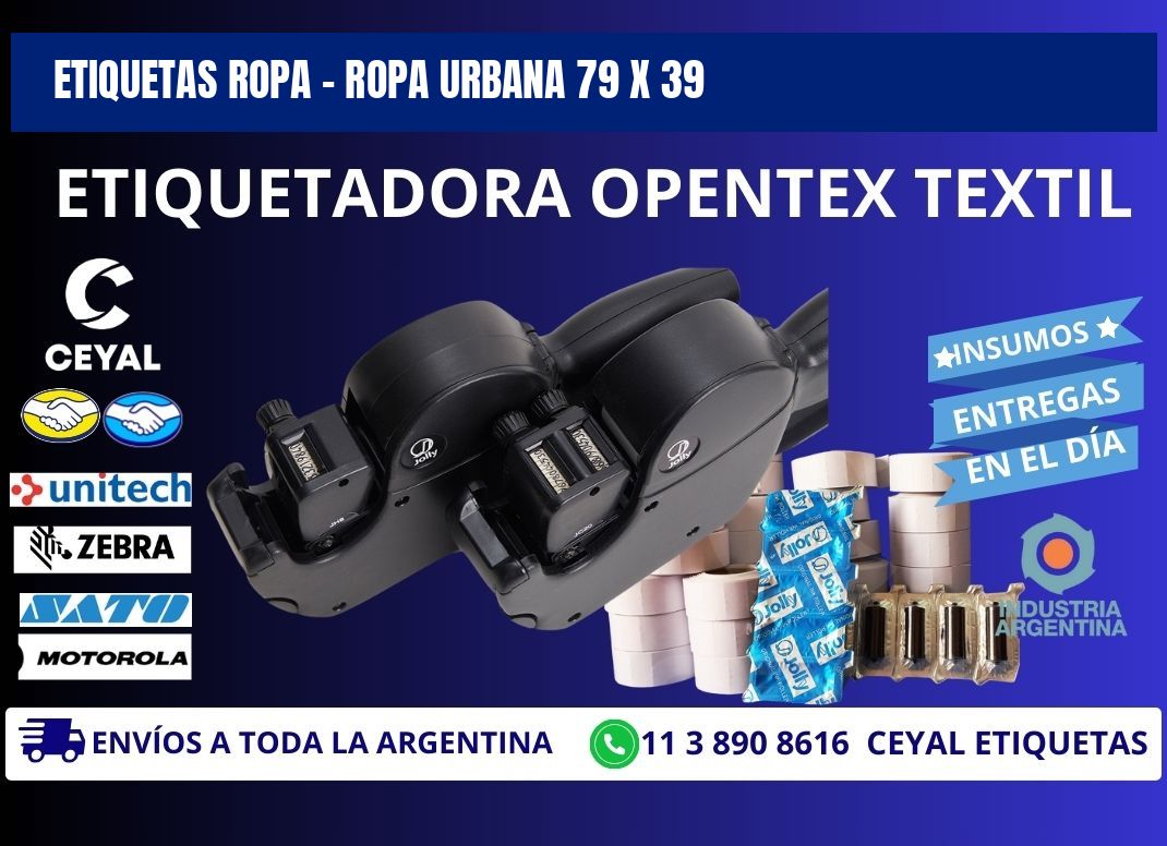 ETIQUETAS ROPA - ROPA URBANA 79 x 39