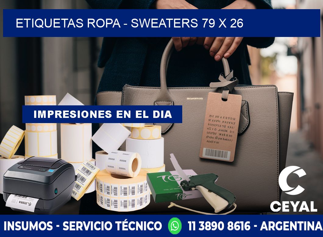 ETIQUETAS ROPA - SWEATERS 79 x 26