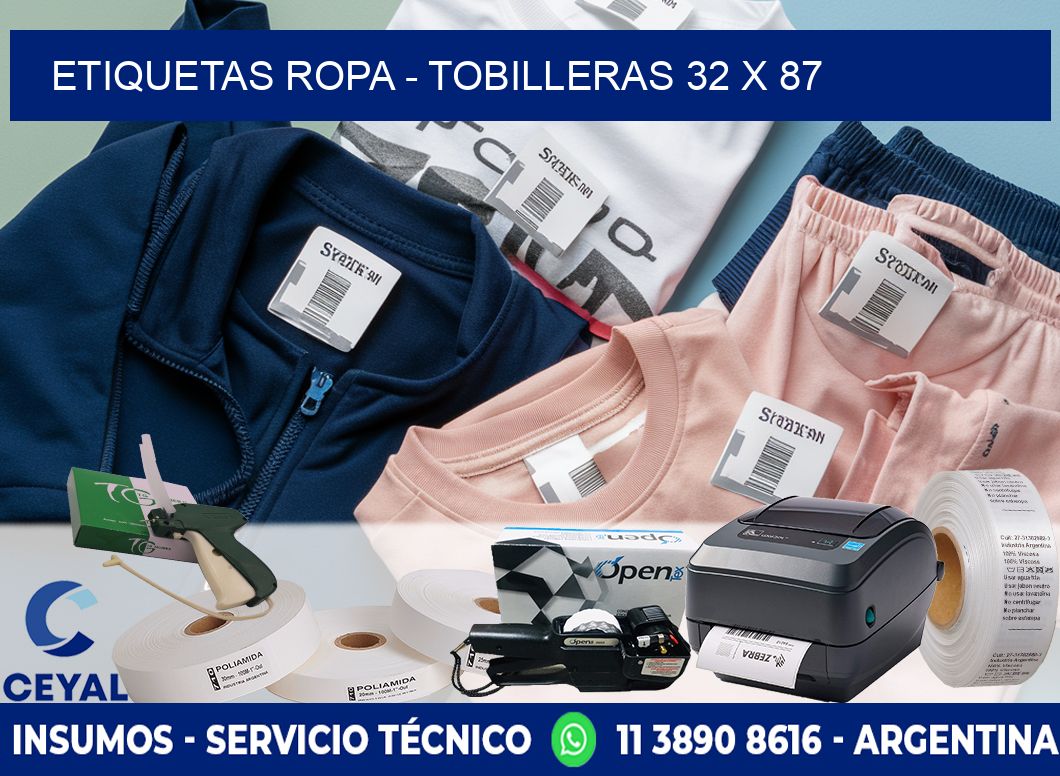 ETIQUETAS ROPA - TOBILLERAS 32 x 87