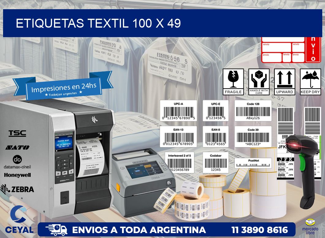 ETIQUETAS TEXTIL 100 x 49