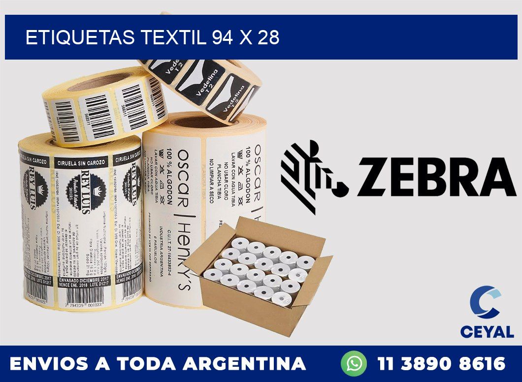 ETIQUETAS TEXTIL 94 x 28