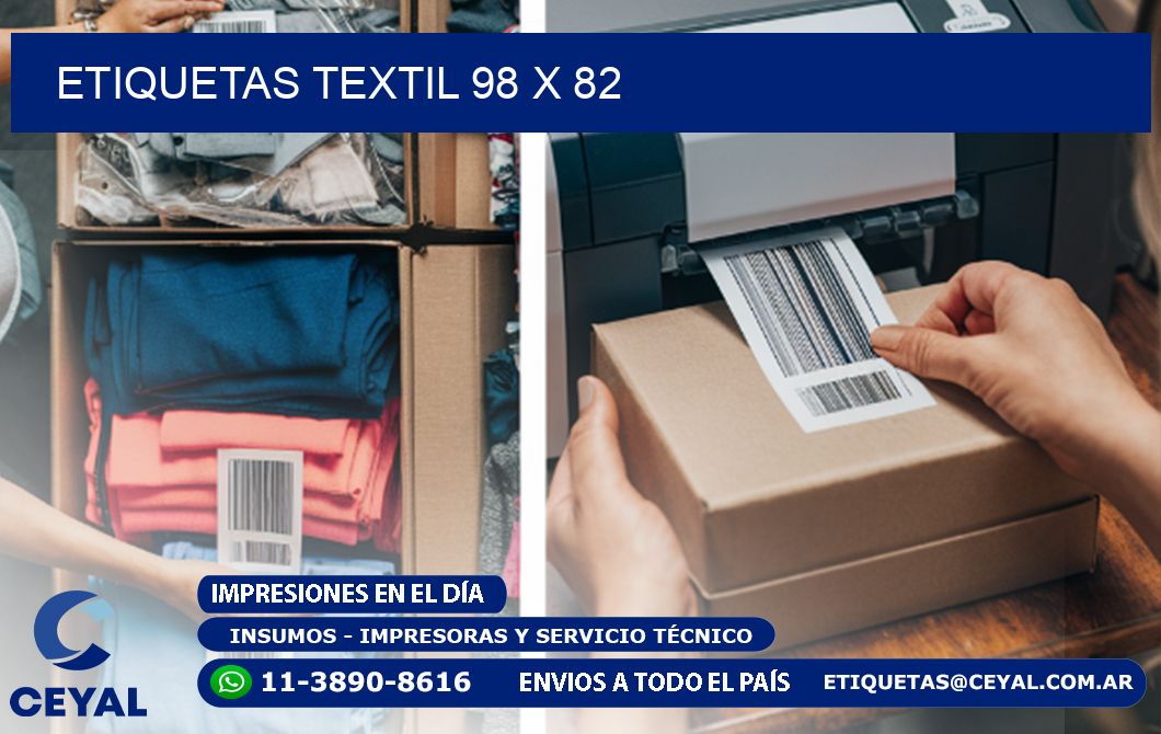 ETIQUETAS TEXTIL 98 x 82