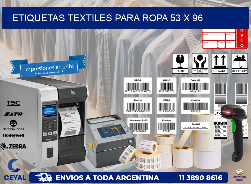 ETIQUETAS TEXTILES PARA ROPA 53 x 96