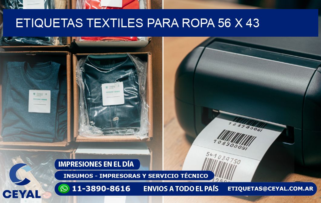 ETIQUETAS TEXTILES PARA ROPA 56 x 43