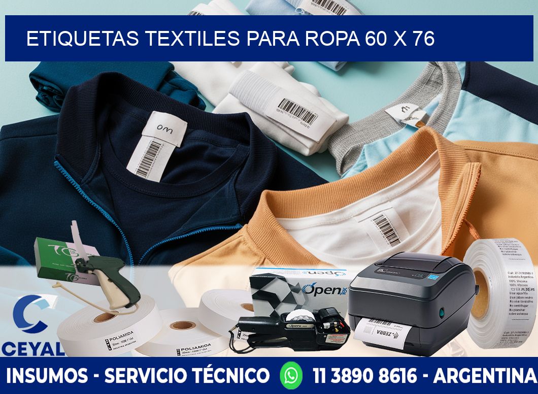 ETIQUETAS TEXTILES PARA ROPA 60 x 76