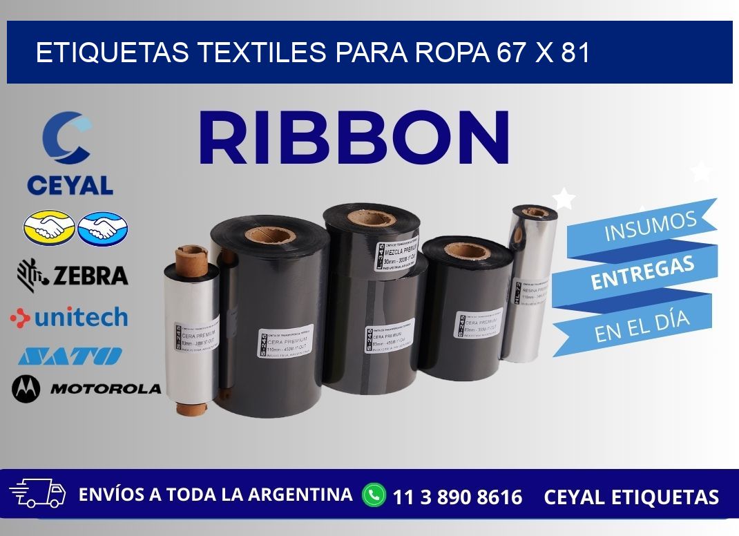 ETIQUETAS TEXTILES PARA ROPA 67 x 81