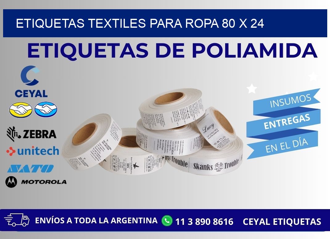 ETIQUETAS TEXTILES PARA ROPA 80 x 24