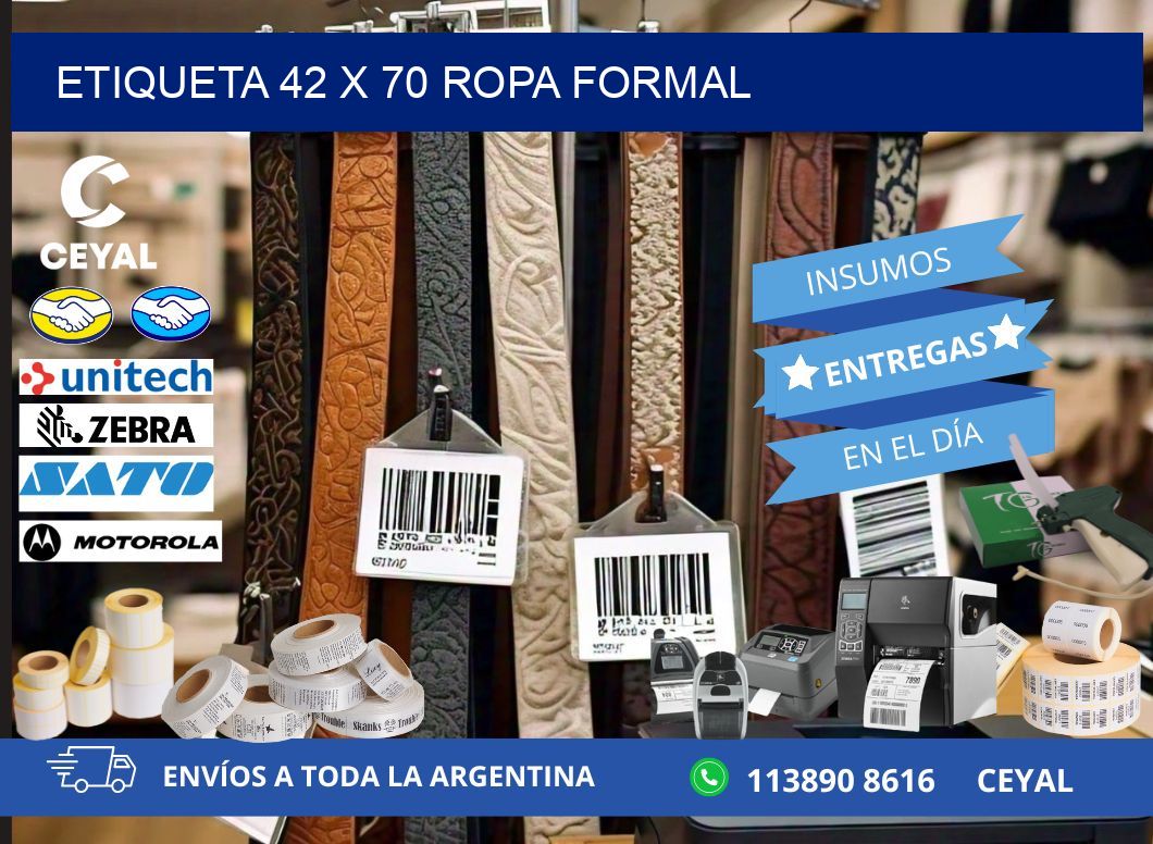 Etiqueta 42 x 70 ropa formal