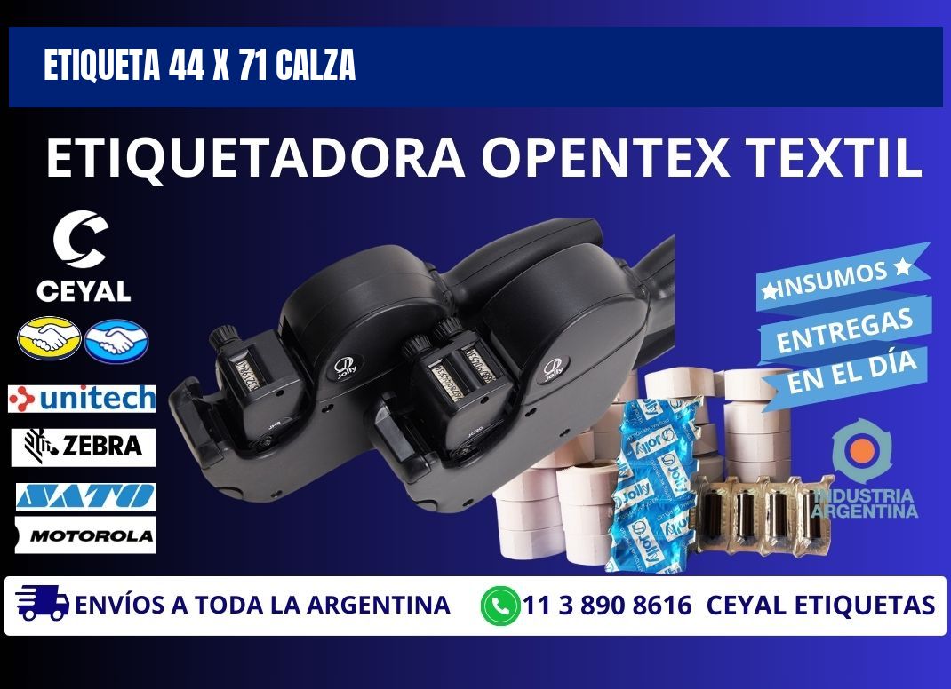 Etiqueta 44 x 71 calza